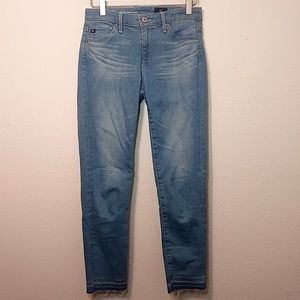 AG Light Wash Mid Rise Stevie Capri Jeans 25